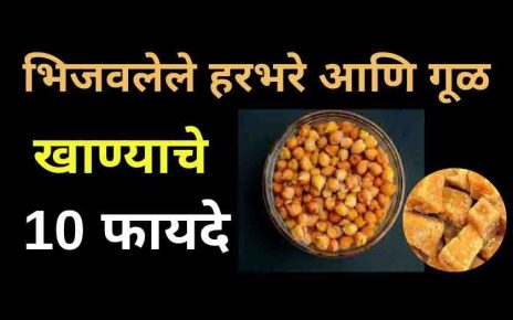 भिजवलेले हरभरे आणि गूळ रोज सकाळी खाण्याचे गुणकारी 10 फायदे. 10 beneficial benefits of eating chickpeas and jaggery every morning, भिजवलेले हरभरे आणि गूळ रोज सकाळी खाण्याचे फायदे.